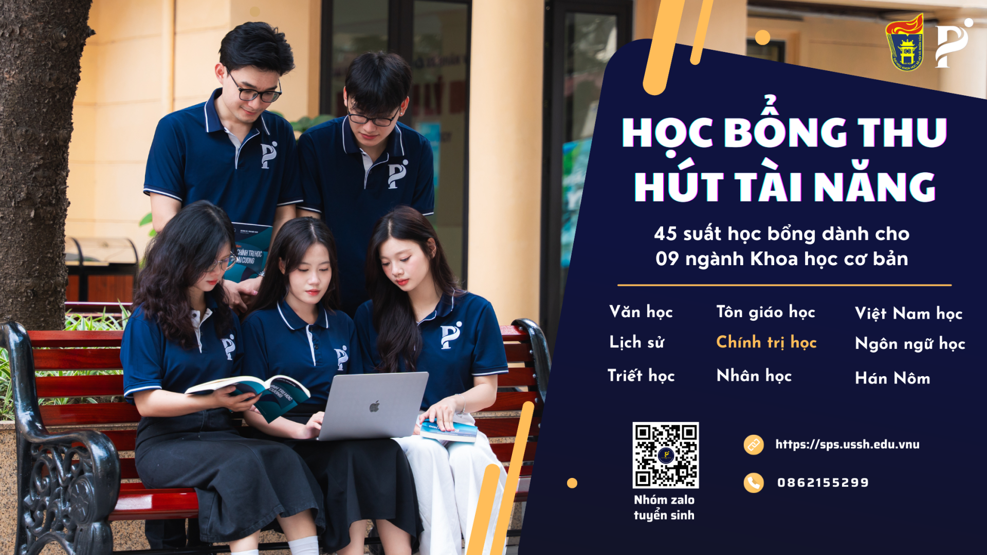 SINH VIÊN 09 NGÀNH KHCB CỦA VNU-USSH TIẾP TỤC ĐƯỢC NHẬN HỌC BỔNG THU HÚT TÀI NĂNG